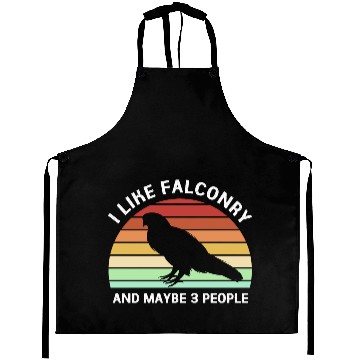 Discover Retro I Like Falconry And Maybe Three People Aprons