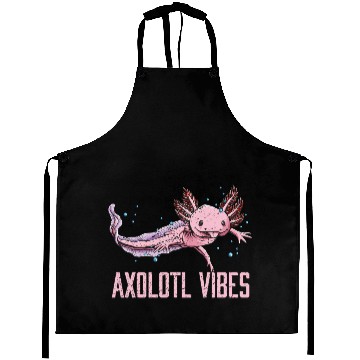 Discover Axolotl Vibes Salamander Animal Lover Amphibians P Aprons