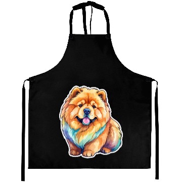 Discover Chow Chow Watercolor Aprons