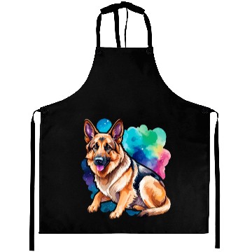 Discover German Shepherd Watercolor Aprons