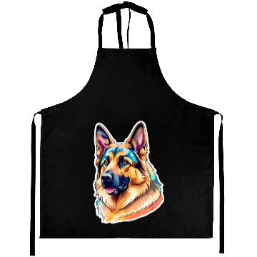 Discover German Shepherd Watercolor Aprons