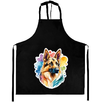 Discover German Shepherd Watercolor Aprons