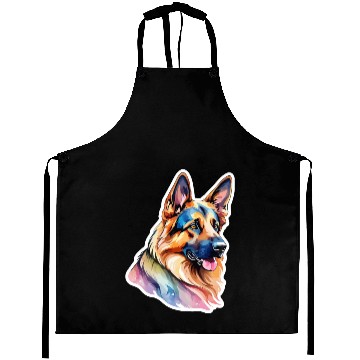 Discover German Shepherd Watercolor Aprons