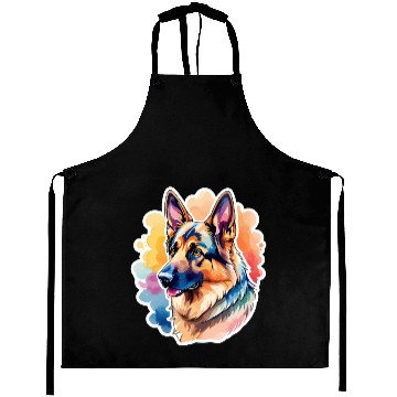 Discover German Shepherd Watercolor Aprons