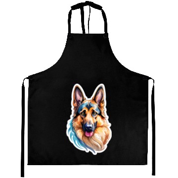 Discover German Shepherd Watercolor Aprons