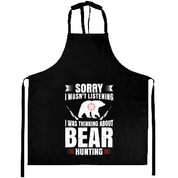 Discover Funny Bear Hunting Lover Fan Hunter Hobby Gun Aprons