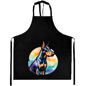 Discover Dobermann Watercolor Aprons