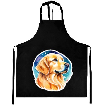 Discover Golden Retriever Watercolor Aprons