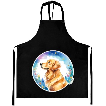 Discover Golden Retriever Watercolor Aprons