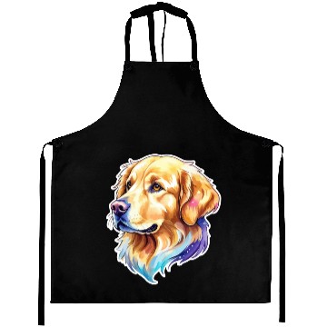 Discover Golden Retriever Watercolor Aprons