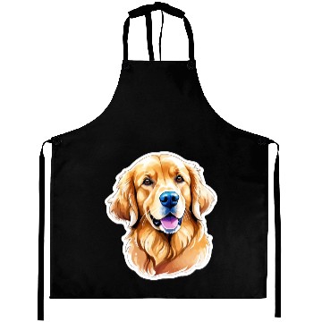 Discover Golden Retriever Watercolor Aprons