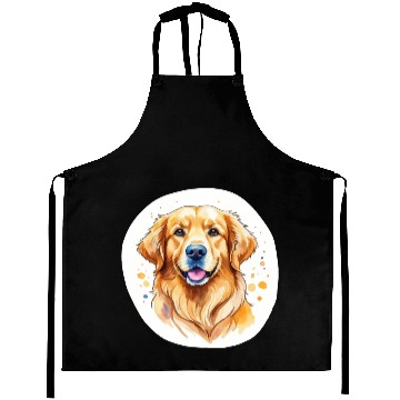 Discover Golden Retriever Watercolor Aprons