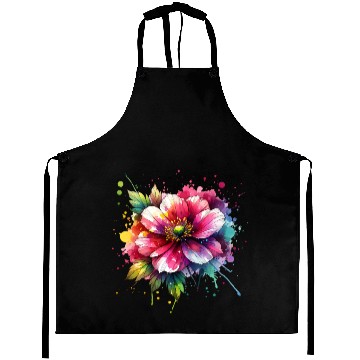 Discover Colorful abstract flower blossom Aprons