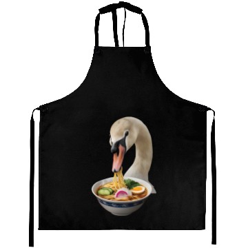 Discover Swan Eating Ramen Realistic Aprons