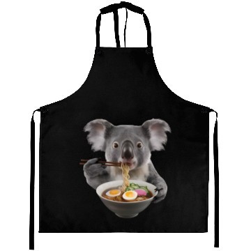 Discover Koala Eating Ramen Realistic Aprons