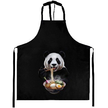 Discover Panda Eating Ramen Realistic Aprons