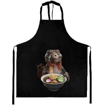 Discover Komodo Eating Ramen Realistic Aprons