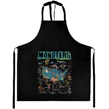 Discover Cryptid Monsters Folklore Creature Cryptozoology Aprons