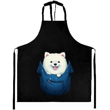 Discover Cute Samoyed Puppy Dog In Pocket Pet Lovers Gifts Aprons