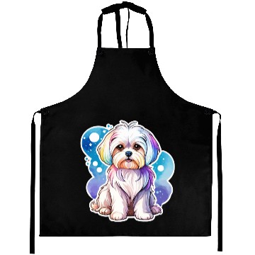 Discover Maltese Dog Watercolor Aprons