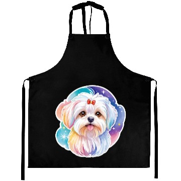 Discover Maltese Dog Watercolor Aprons