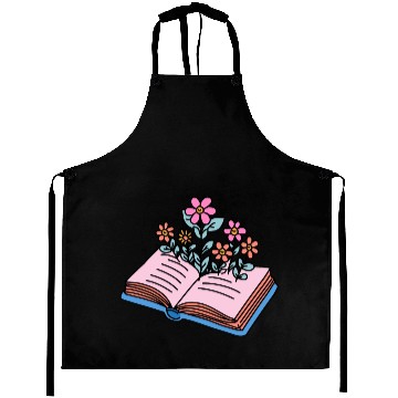 Discover flowers growing from book Aprons