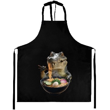 Discover Crocodile Eating Ramen Realistic Aprons