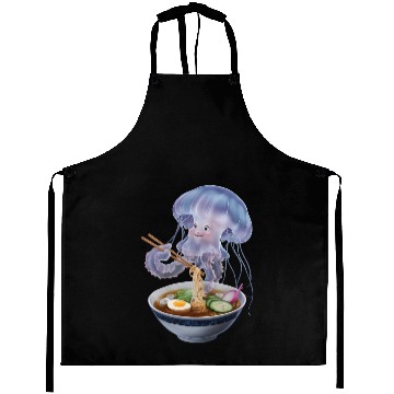 Discover Jellyfish Eating Ramen Realistic Aprons