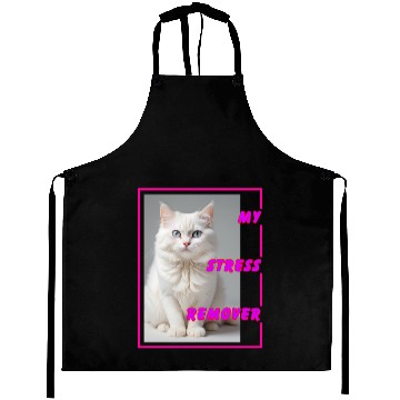 Discover White cat design Aprons