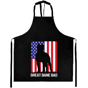 Discover 4th Of July US Flag Dog Dad Great Dane Dad Aprons