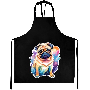 Discover Pug Watercolor Aprons