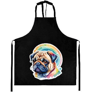 Discover Pug Watercolor Aprons