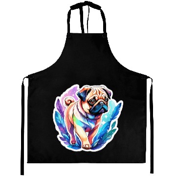 Discover Pug Watercolor Aprons