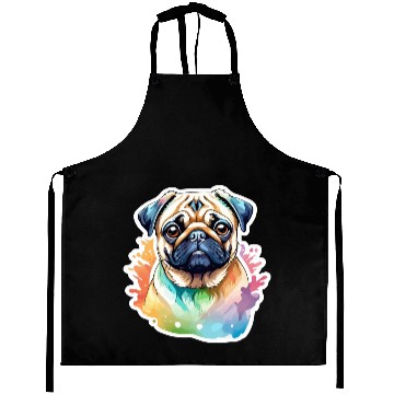 Discover Pug Watercolor Aprons