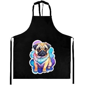 Discover Pug Watercolor Aprons