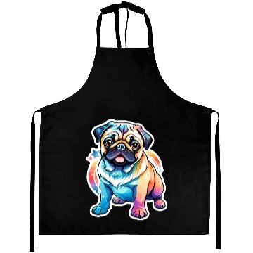 Discover Pug Watercolor Aprons