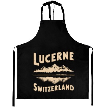 Discover Lucerne Souvenir Switzerland Mountains Reflection Aprons