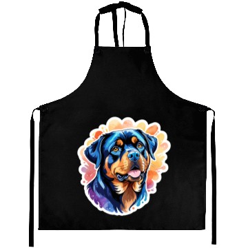 Discover Rottweiler Watercolor Aprons