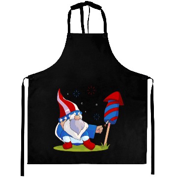 Discover Adorable Gnome Fireworks America Aprons