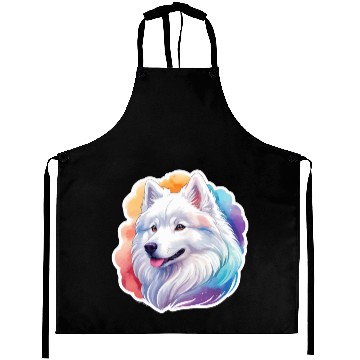 Discover Samoyed Dog Watercolor Aprons