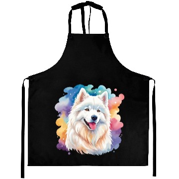 Discover Samoyed Dog Watercolor Aprons