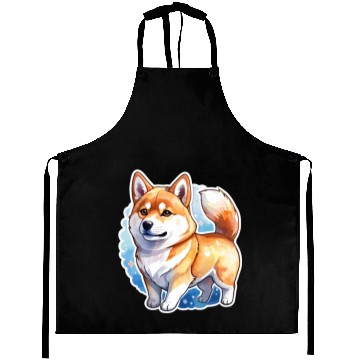Discover Shiba Inu Watercolor Aprons