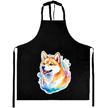 Discover Shiba Inu Watercolor Aprons