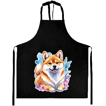 Discover Shiba Inu Watercolor Aprons