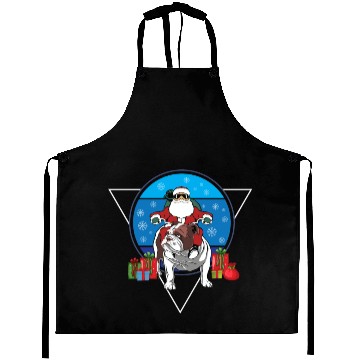 Discover Christmas Santa Claus Riding English Bulldog Xmas Aprons