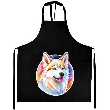 Discover Siberian Husky Watercolor Aprons