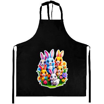 Discover Colorful Spring Celebration with Cute Bunnies Aprons