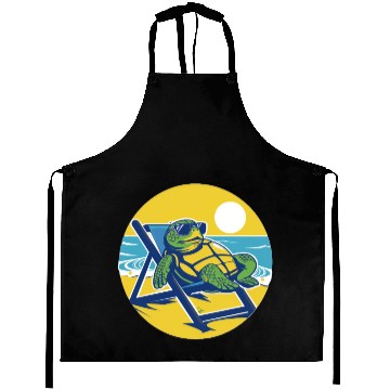 Discover Sea Turtle Chillin on the Beach Aprons