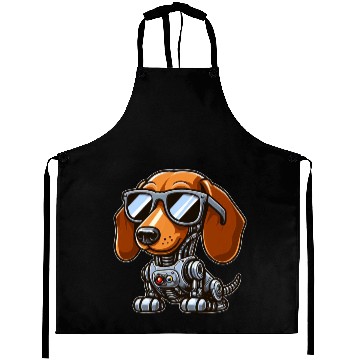 Discover Dachshund Robot Sci-Fi Mech Cyborg Dog Aprons