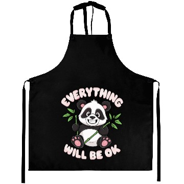 Discover Motivational Panda Everything Will Be OK for a Aprons